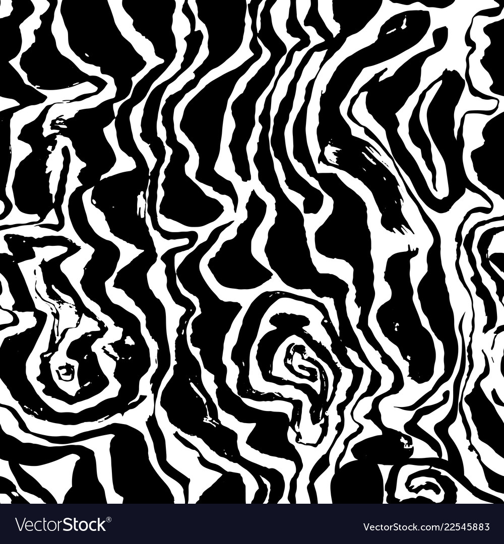 Brush painted wave seamless pattern black