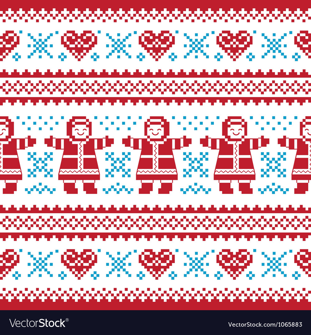 Christmas winter knitted pattern card