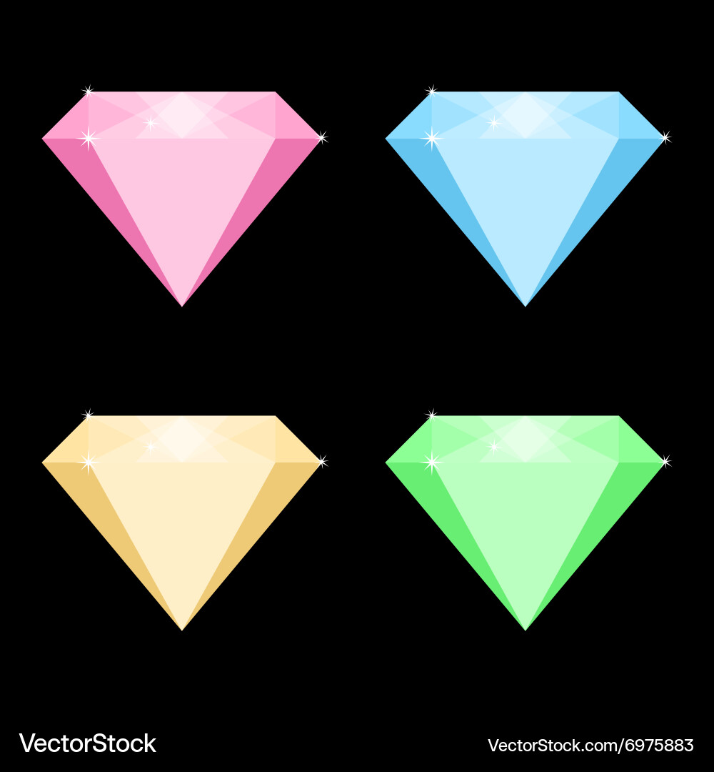 Colored diamonds Royalty Free Vector Image - VectorStock
