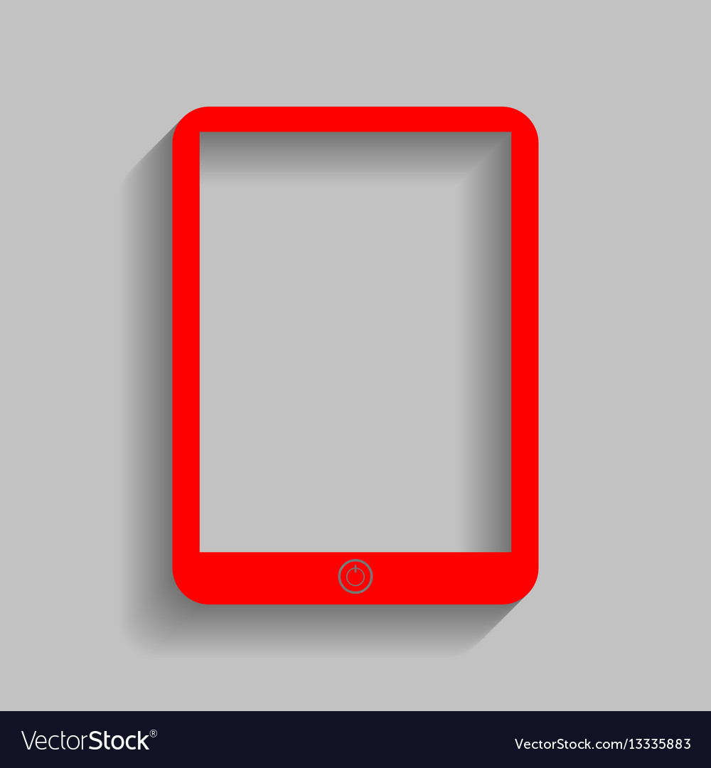 Computer tablet sign red icon with soft