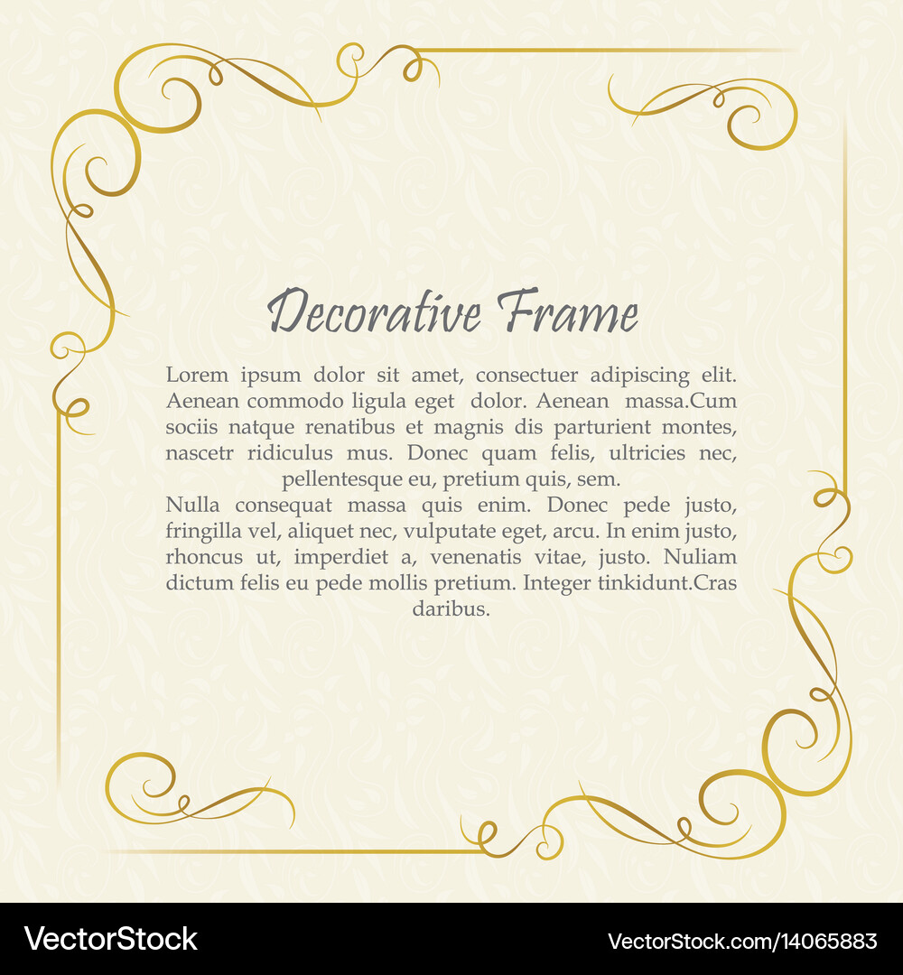 Decorative frame elegant element Royalty Free Vector Image