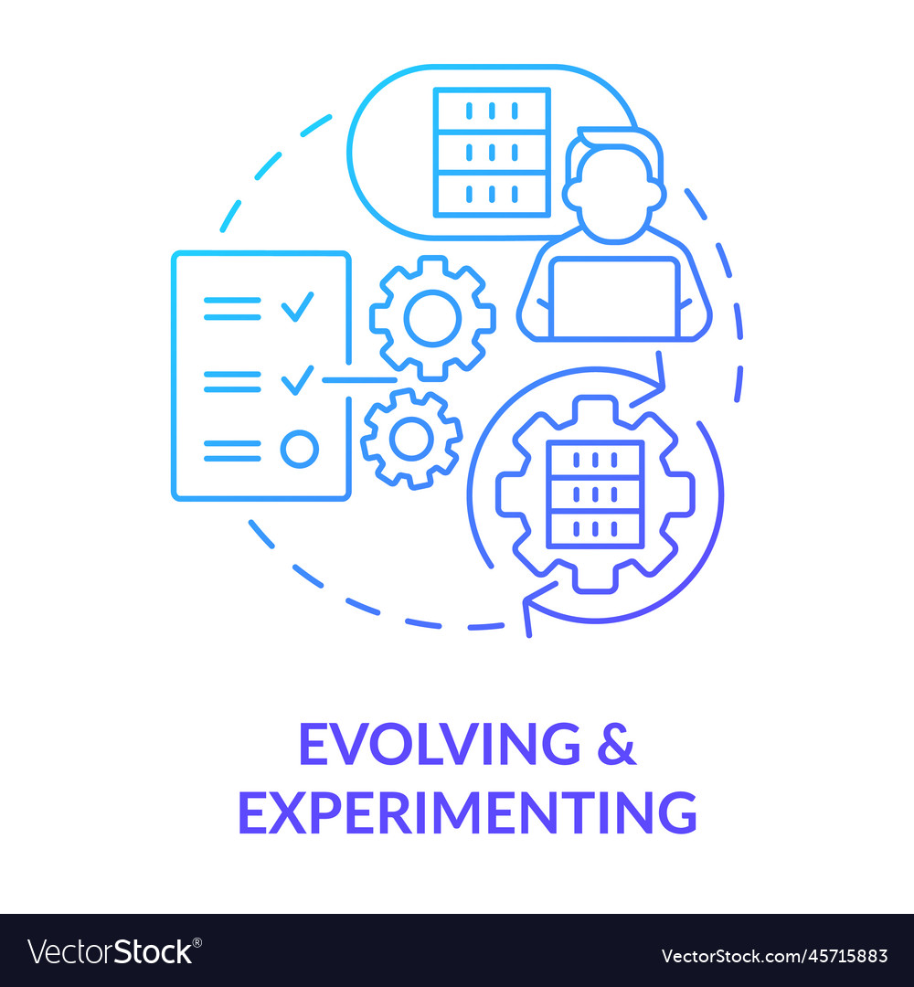 Evolving and experimenting blue gradient concept vector image Evolving and experimenting blue gradient concept