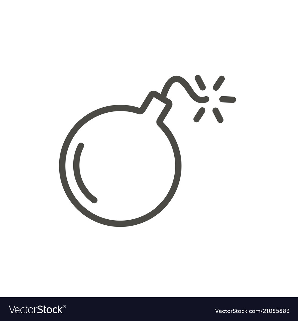 Exploding Bomb Icon - Line Art