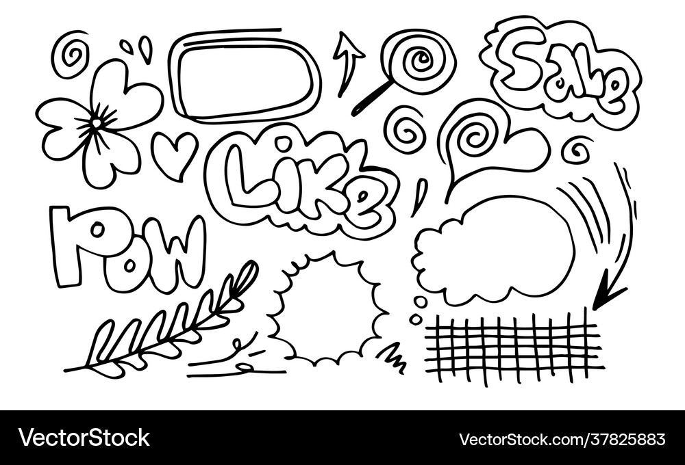 Hand drawn set elements for concept design Vector Image