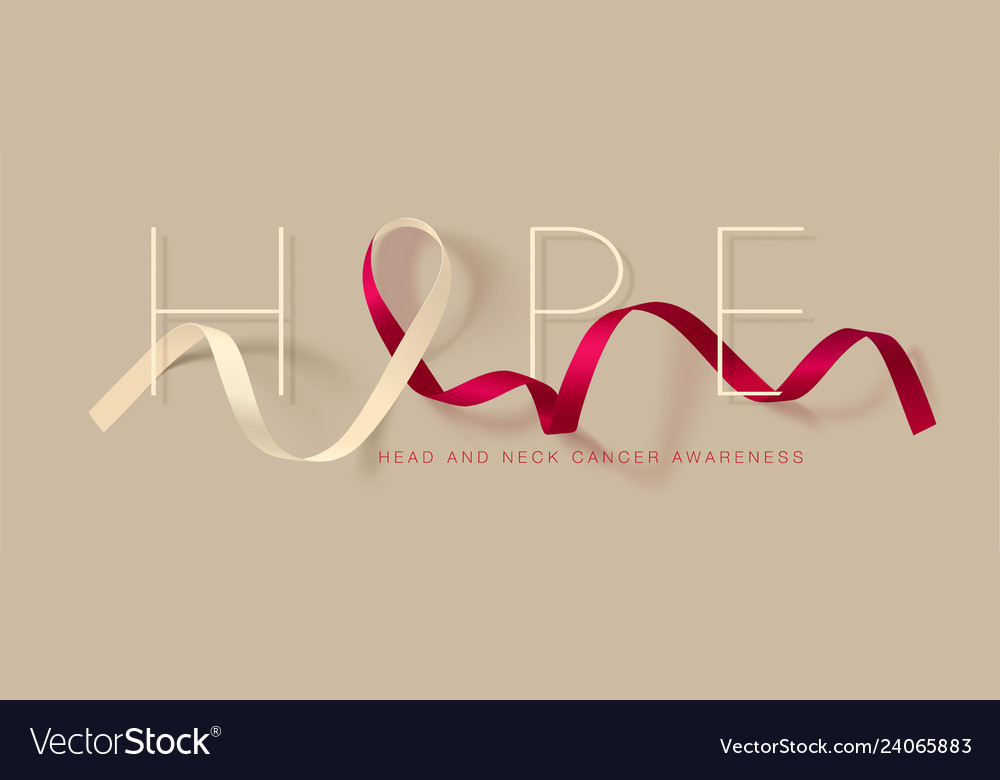 Head and neck cancer awareness calligraphy poster Vector Image