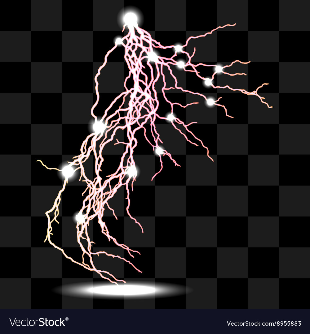 Isolated realistic lightnings with transparency