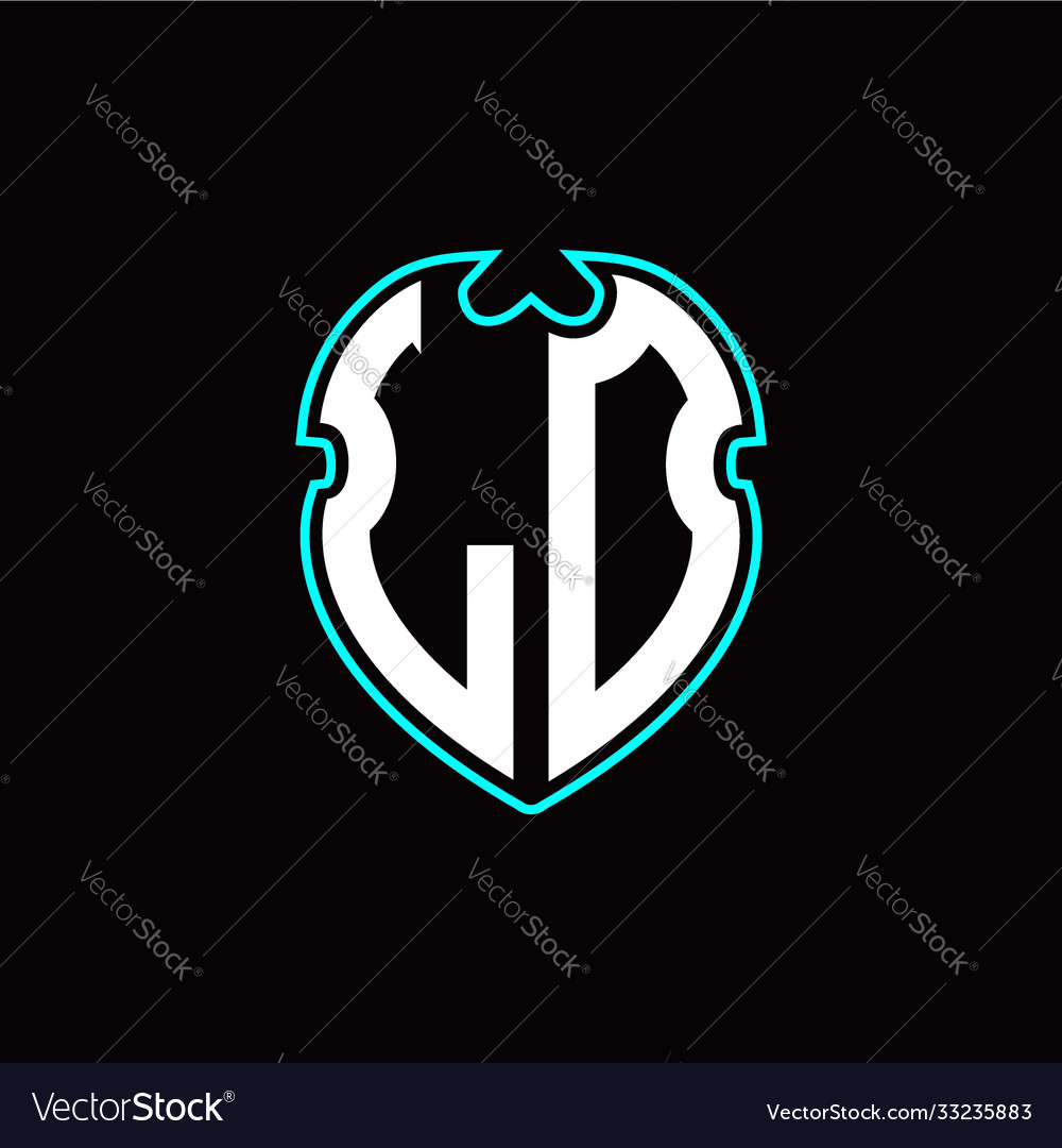 L o initial logo design with a shield shape vector image L o initial logo design with a shield shape