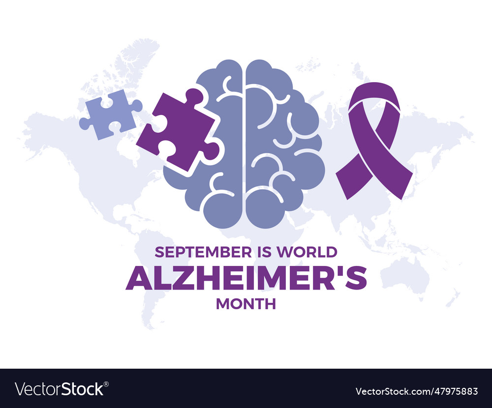 September Is World Alzheimers Month Poster Vector Image