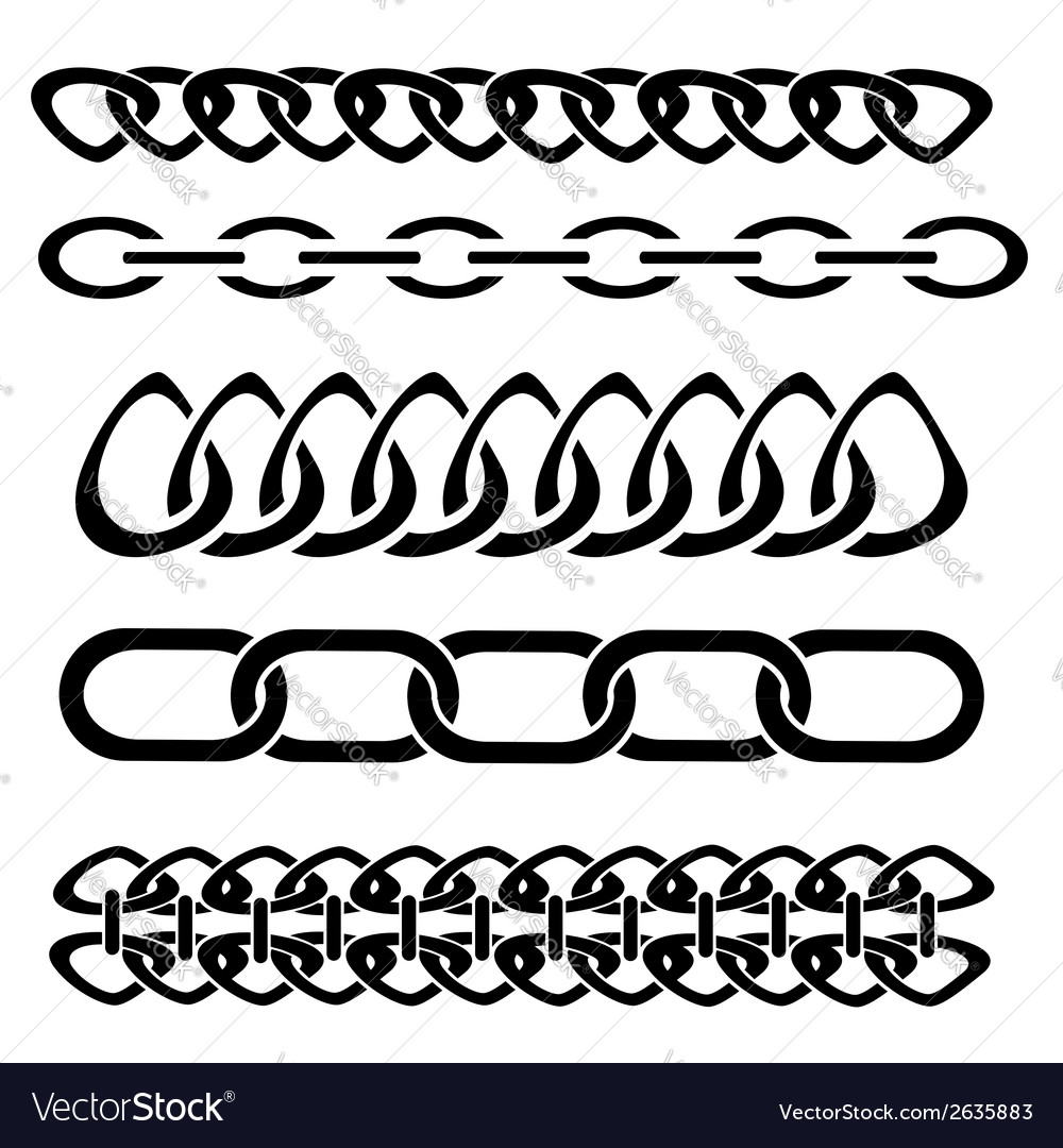 Silhouettes of chain Royalty Free Vector Image