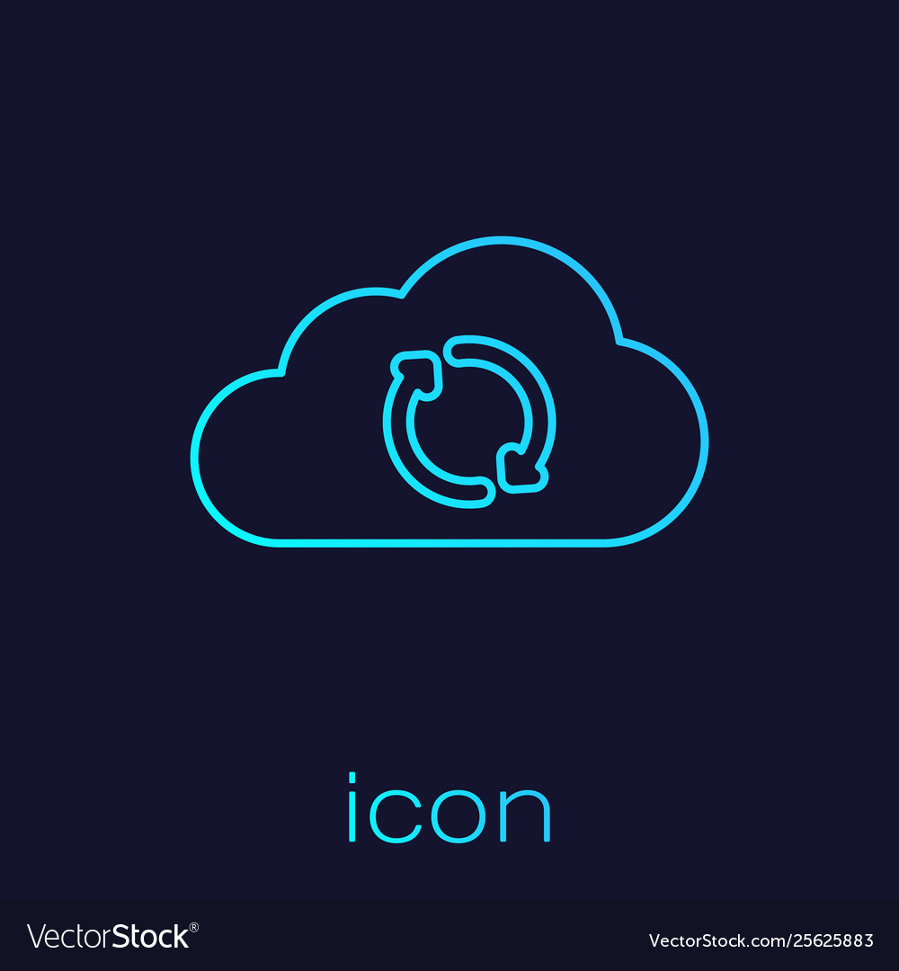 Turquoise cloud sync refresh line icon isolated Vector Image Turquoise cloud sync refresh line icon isolated