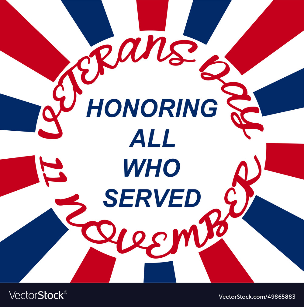 Us veterans day background happy Royalty Free Vector Image