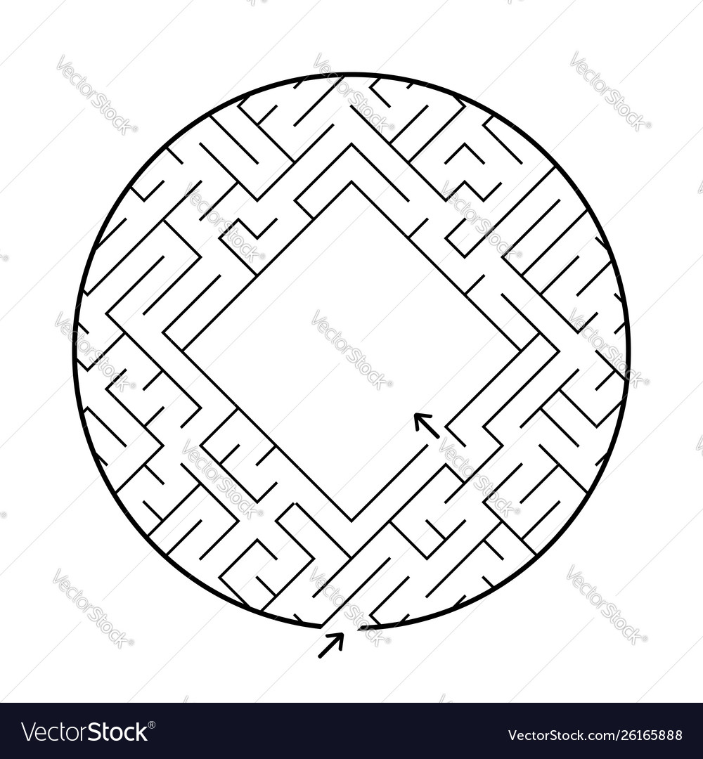 A round labyrinth with an entrance and exit vector image A round labyrinth with an entrance and exit