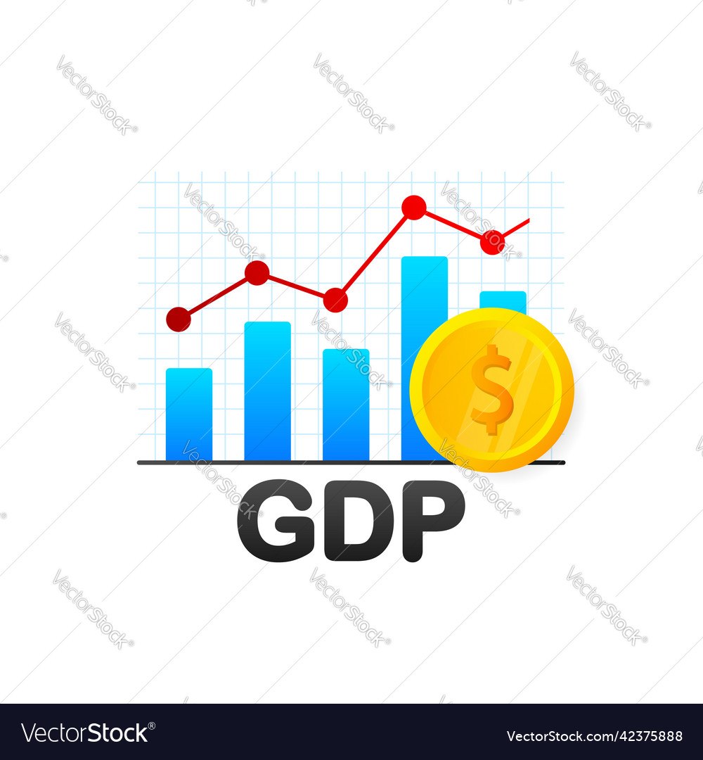 Arrow icon gdp - gross domestic product vector image Arrow icon gdp - gross domestic product