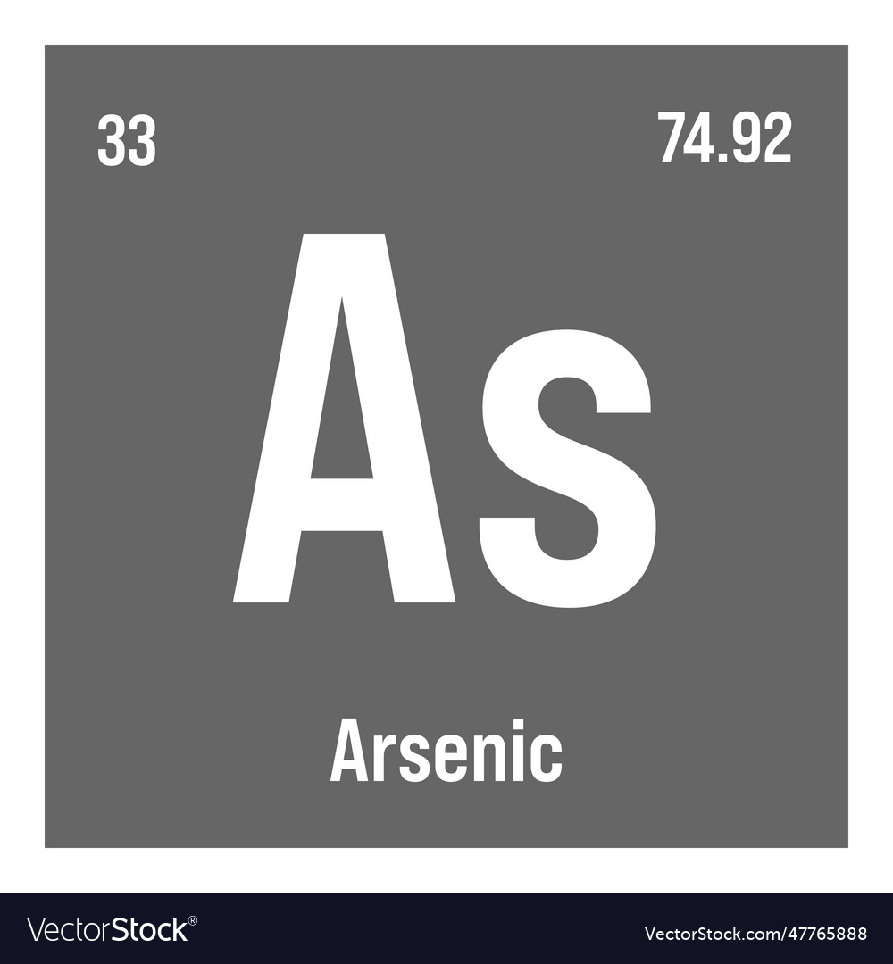 Arsenic as periodic table element Royalty Free Vector Image