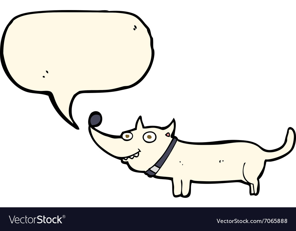 Cartoon happy dog with speech bubble Royalty Free Vector