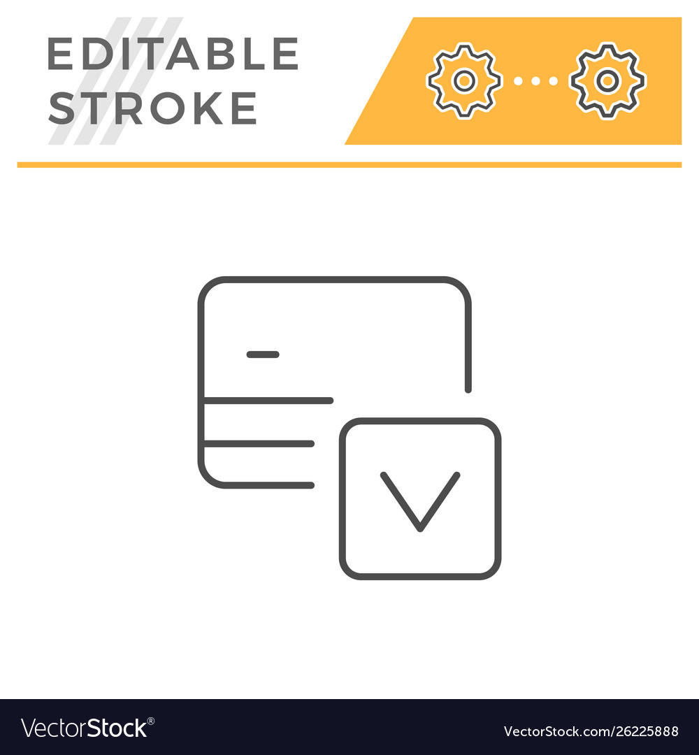 Credit Card Approval Editable Stroke Line Icon Vector Image