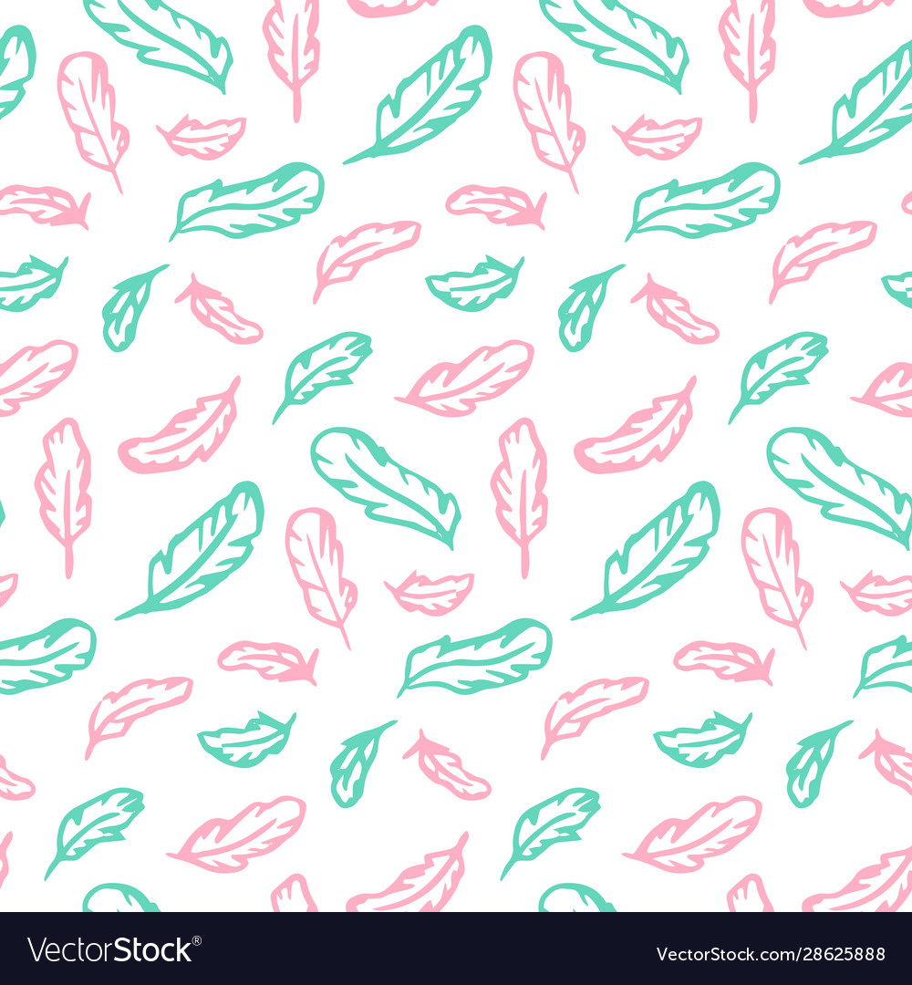 Feather seamless pattern Vector Image Feather seamless pattern