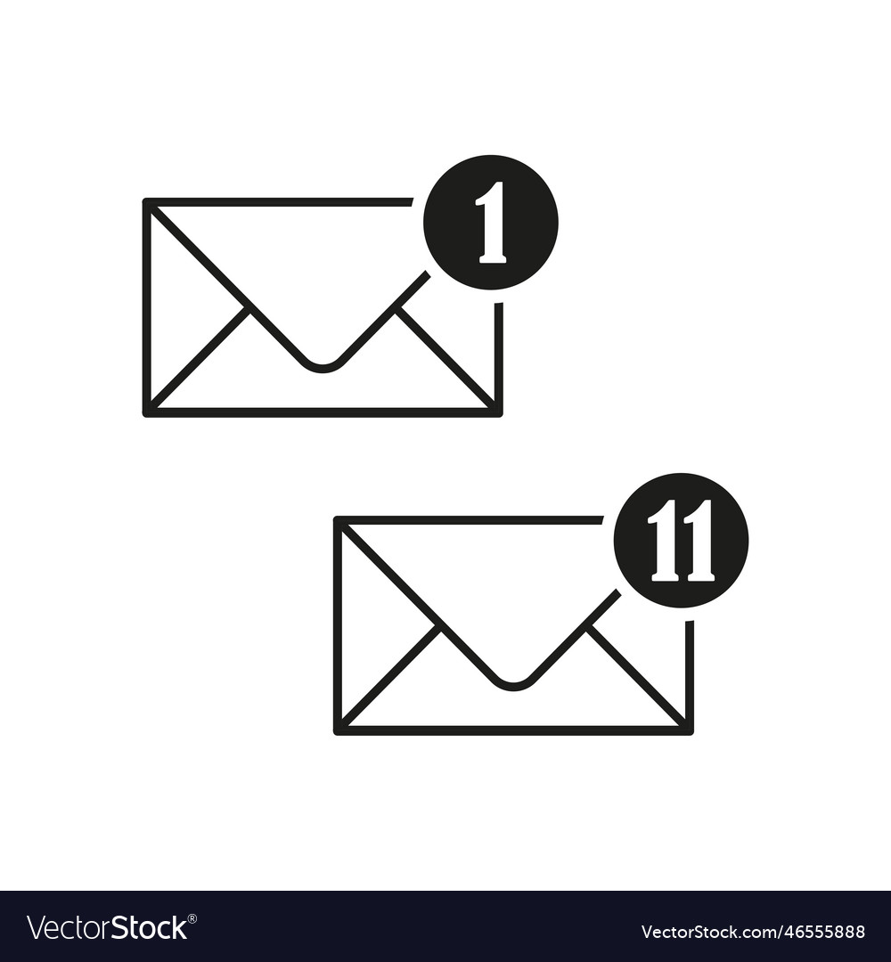 Flat envelopes messages icons new message concept vector image Flat envelopes messages icons new message concept