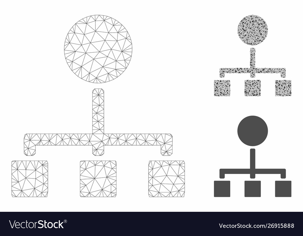 Hierarchy mesh wire frame model vector image Hierarchy mesh wire frame model
