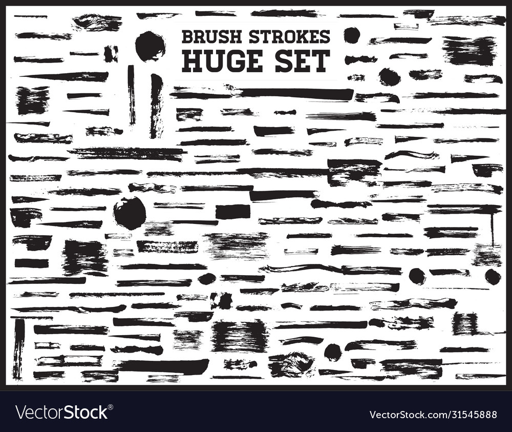 Huge set black brush strokes paint ink brushes vector image Huge set black brush strokes paint ink brushes
