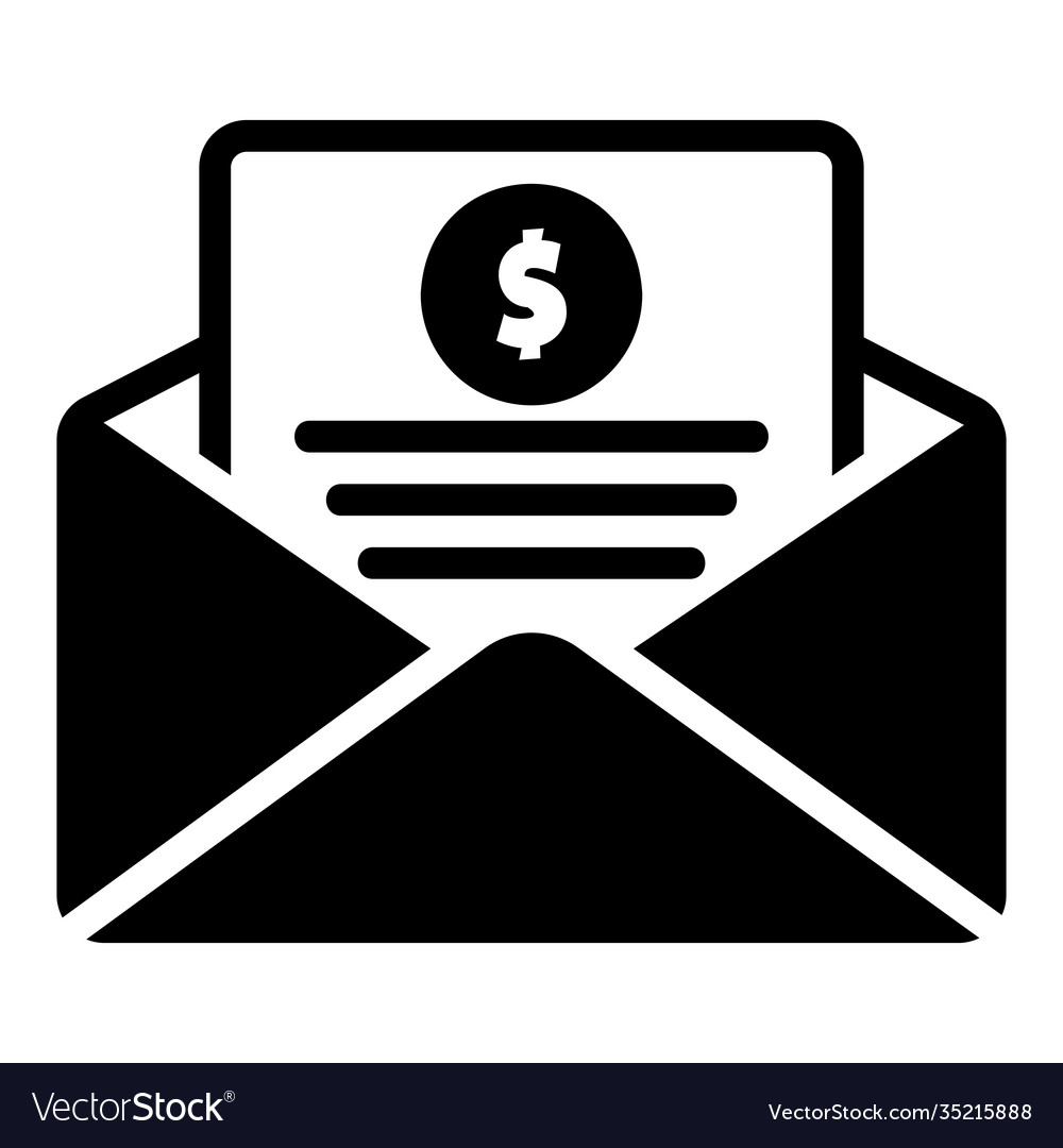 Invoice icon in solid style for any projects vector image Invoice icon in solid style for any projects