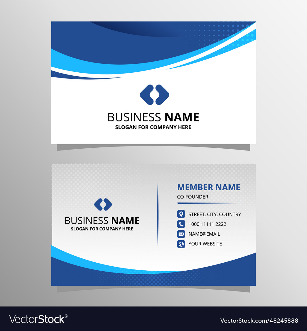 Modern abstract blue business card template Vector Image