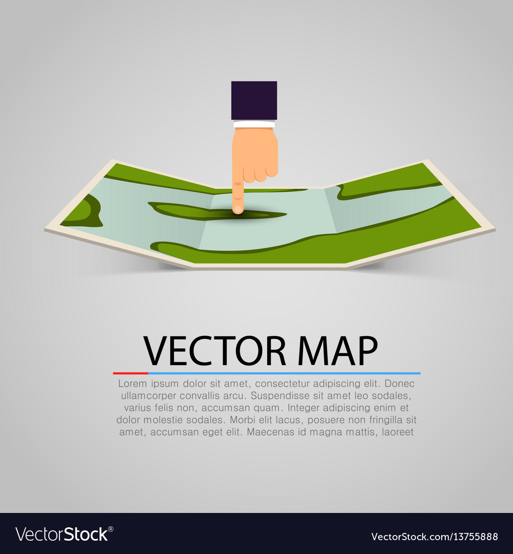 Paper Map with Pointing Hand