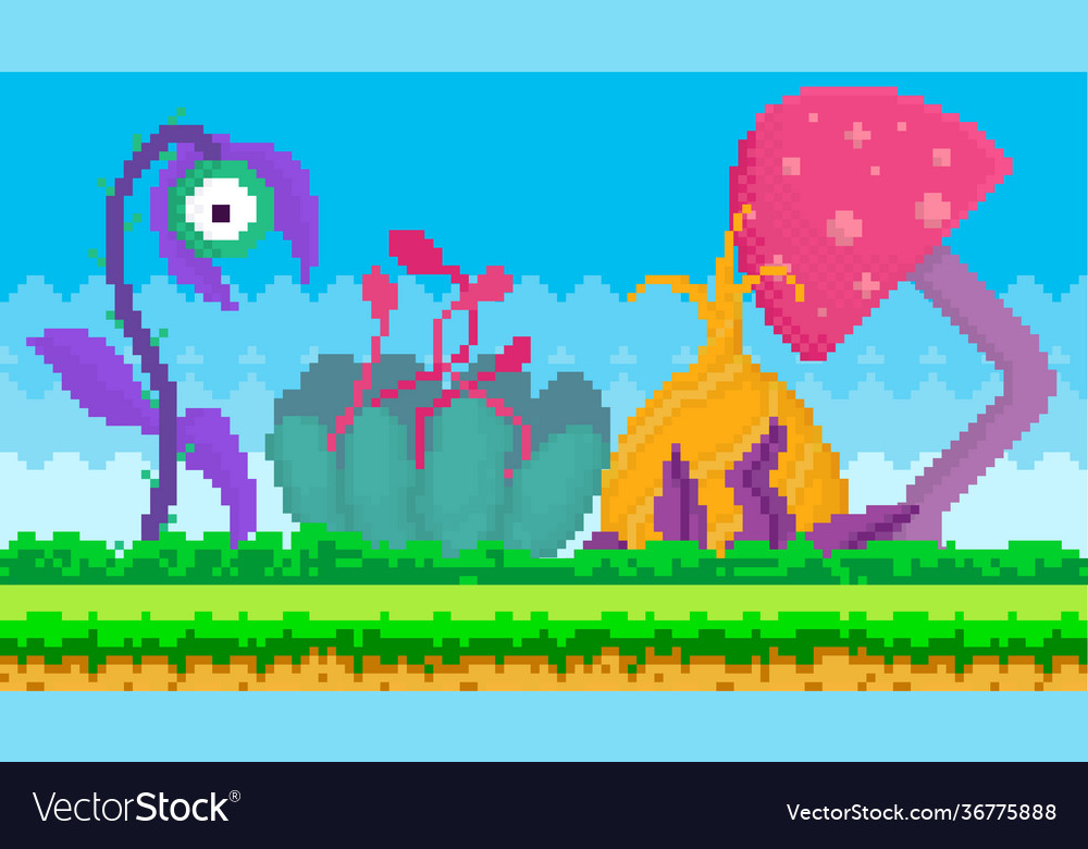 Pixel-game interface abstract layout design Vector Image Pixel-game interface abstract layout design