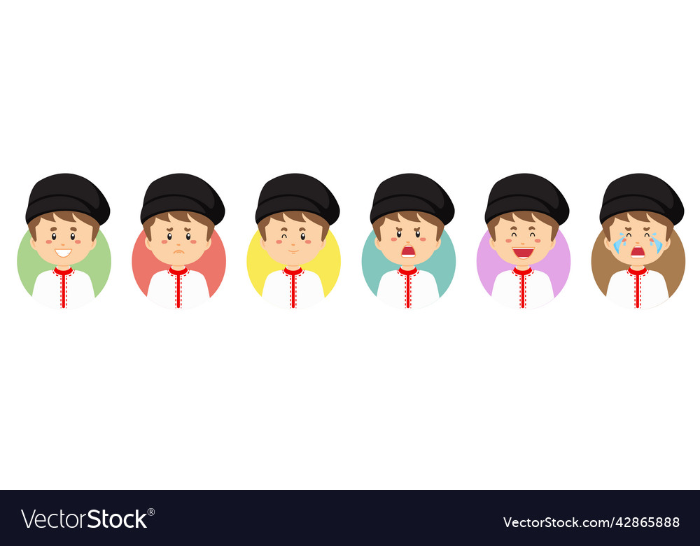Russian avatar with various expression