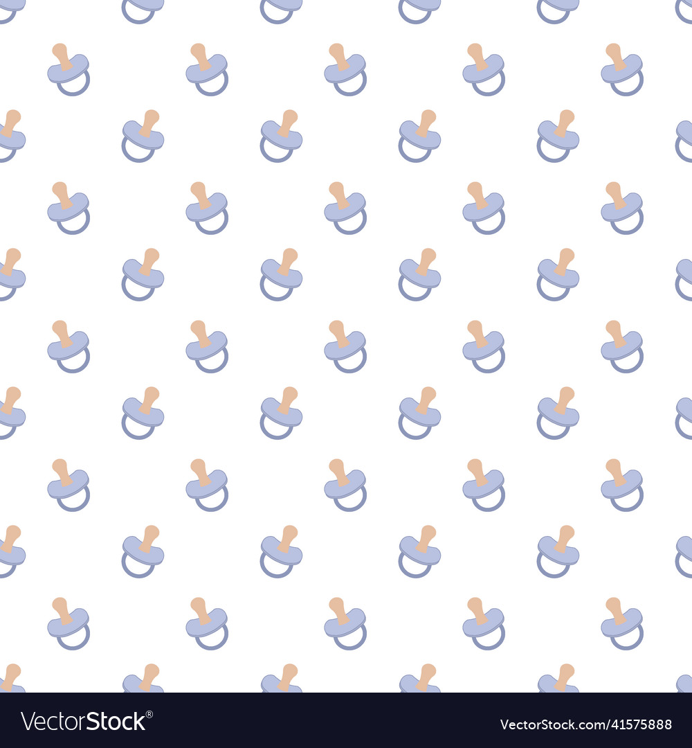 Seamless pattern with baby pacifier