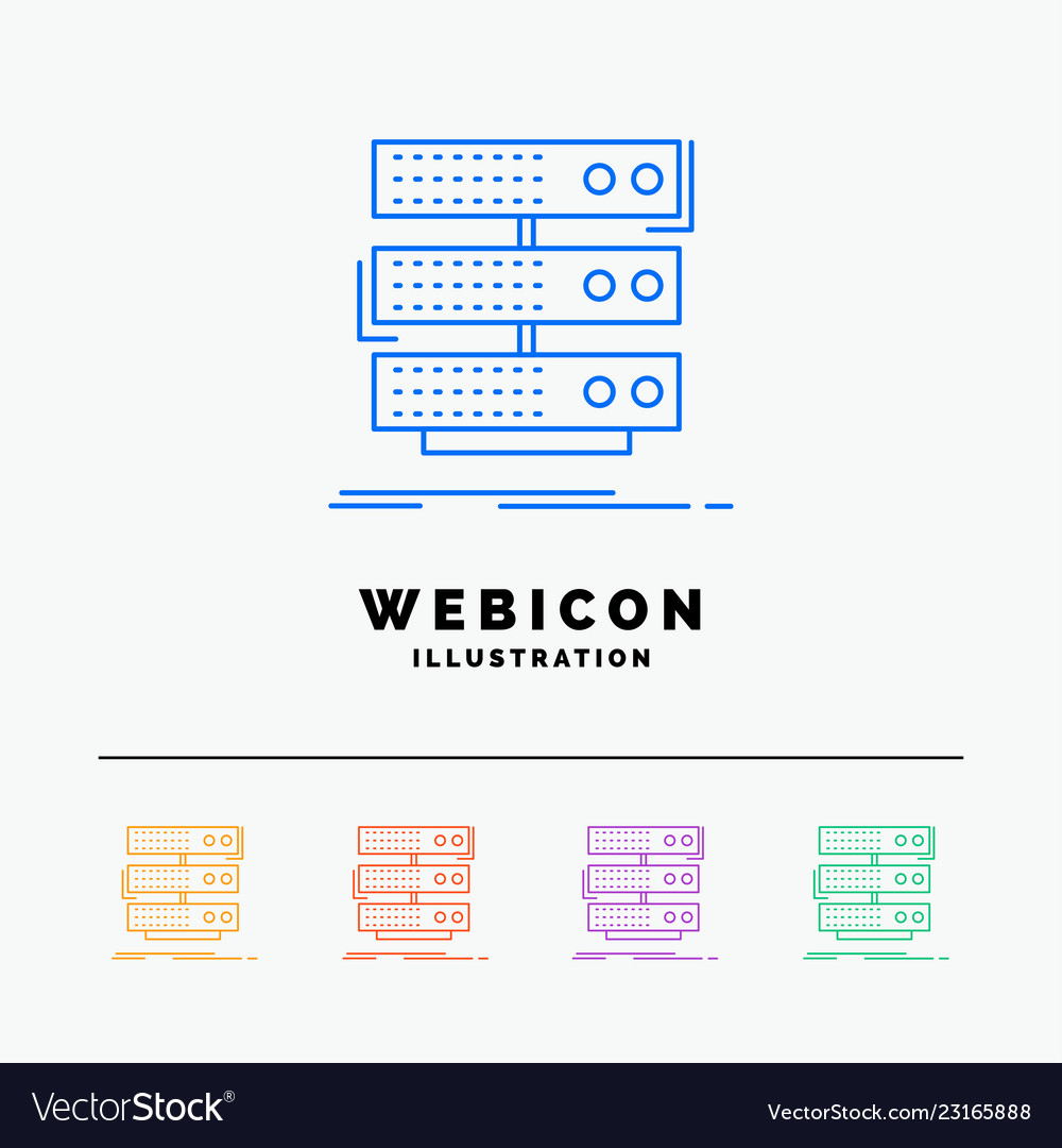 Server-Speicher-Rack-Datenbankdaten 5 Farbzeile vector image Server-Speicher-Rack-Datenbankdaten 5 Farbzeile