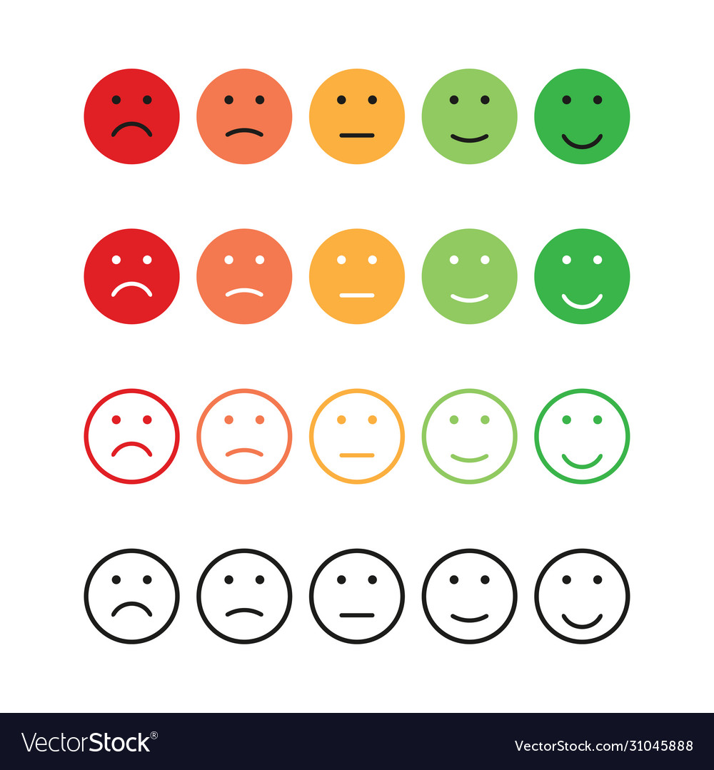 Set emotions rating different colors in flat Vector Image