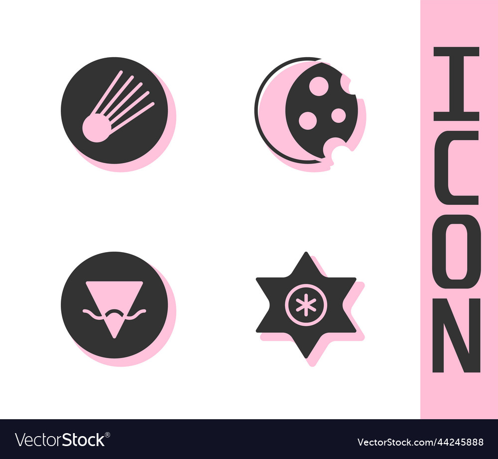 Set falling star comet earth element and eclipse