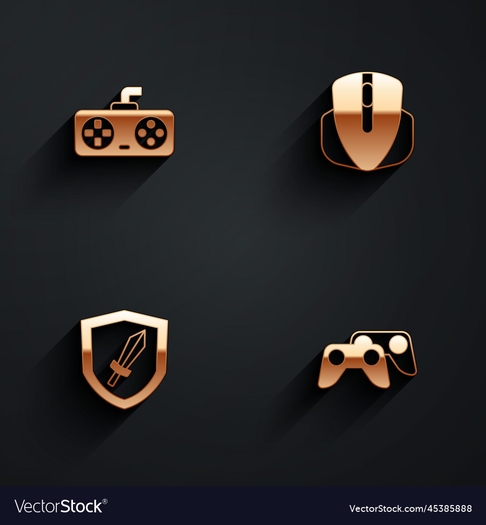 Set game controller or joystick computer mouse vector image Set game controller or joystick computer mouse