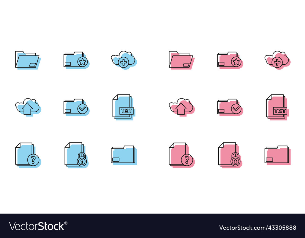 Set line unknown document and lock vector image Set line unknown document and lock