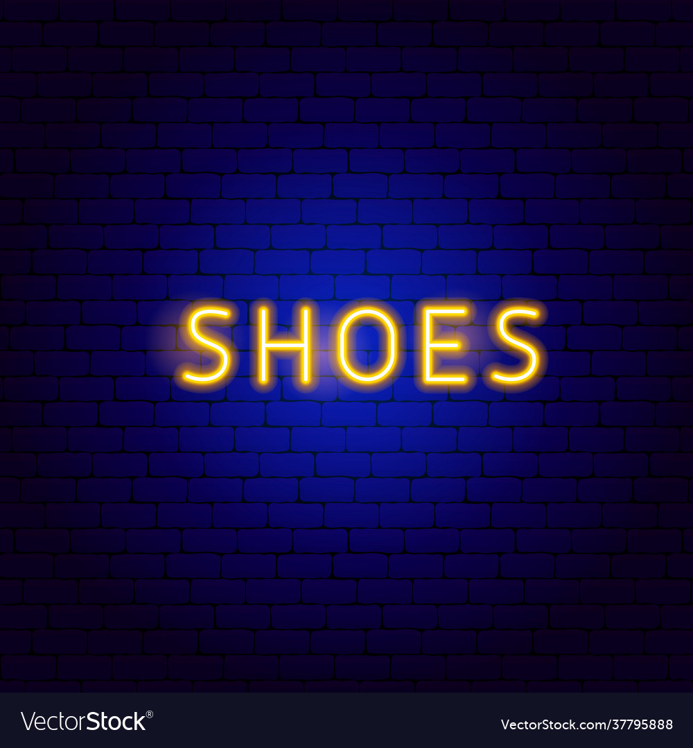 Shoes neon text