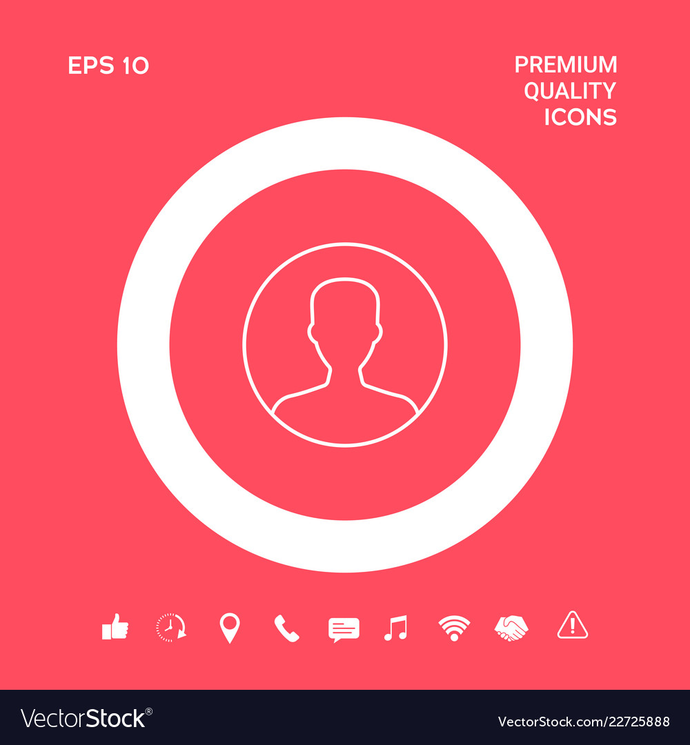 Symbol of user icon in circle profile line