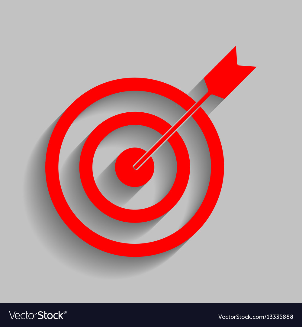 Target with dart red icon soft