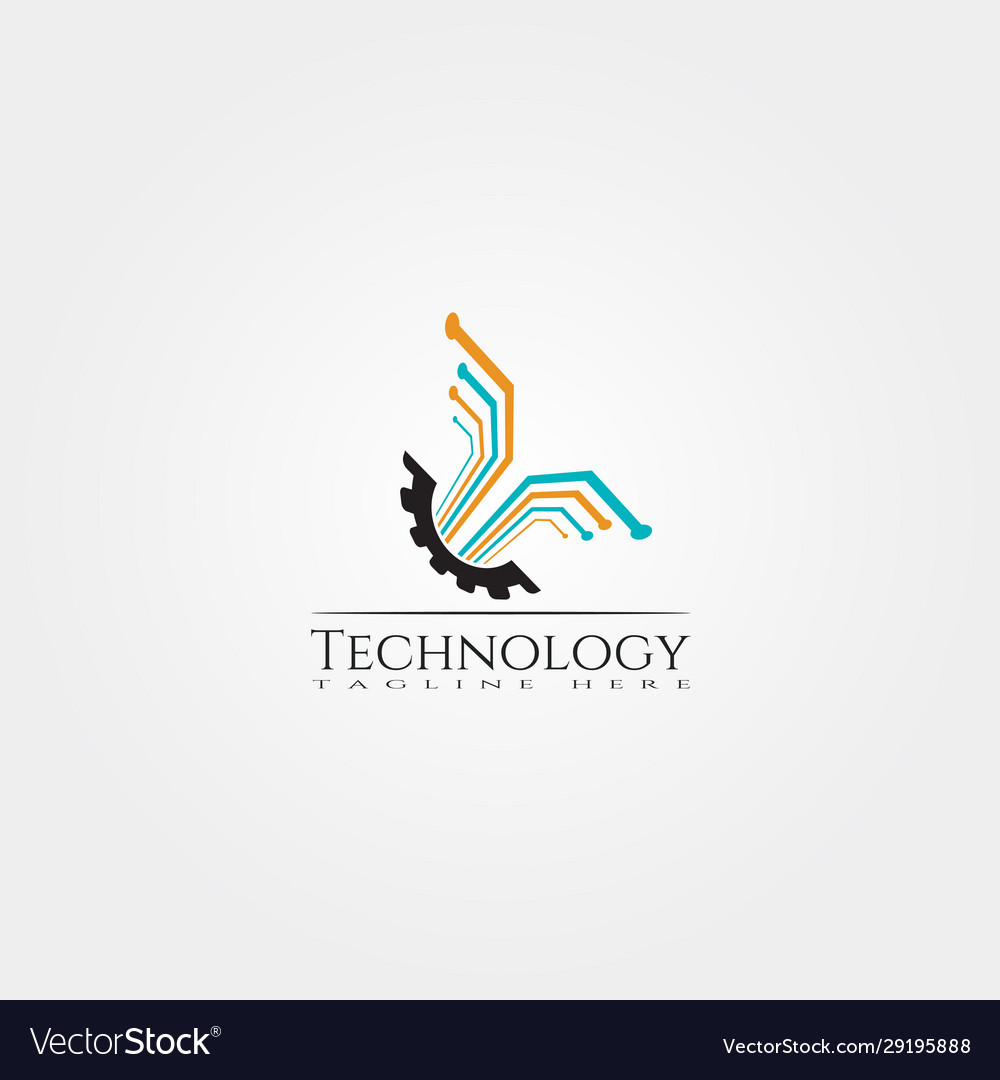 Technology Icon Template Creative Logo Design Vector Image