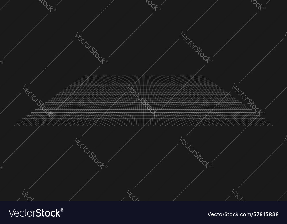 Tilted skew 3d grid mesh vector image Tilted skew 3d grid mesh