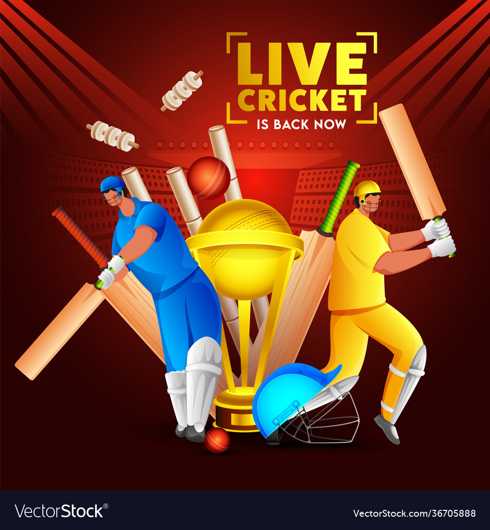Two batsman player in different attire vector image Two batsman player in different attire