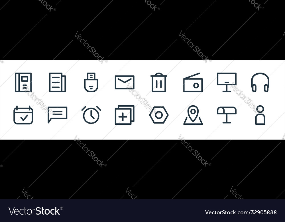 User interface line icons linear set quality vector image User interface line icons linear set quality