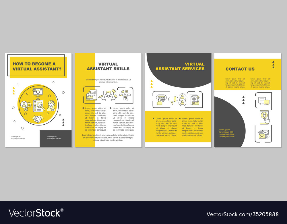Virtual assistant job brochure template vector image Virtual assistant job brochure template