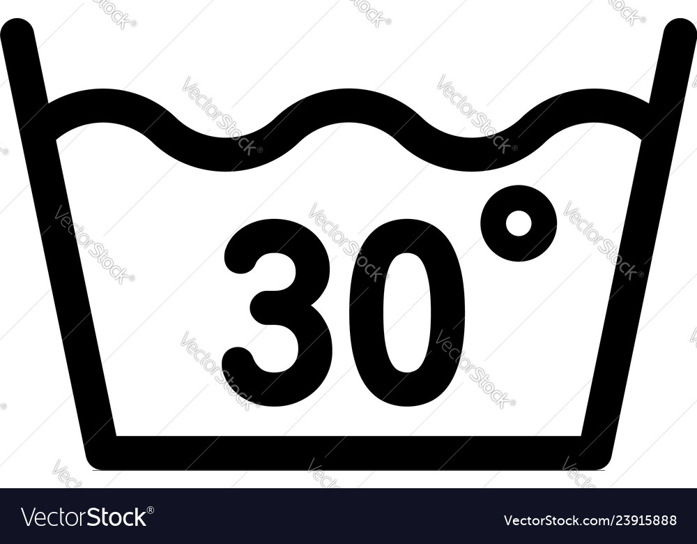 Wash at 30 degree or bellow icon outline style Vector Image