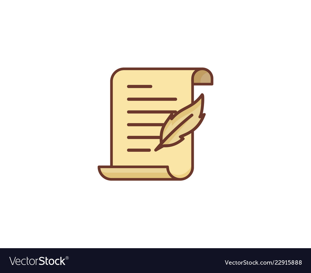 Write paper scroll logo icon design