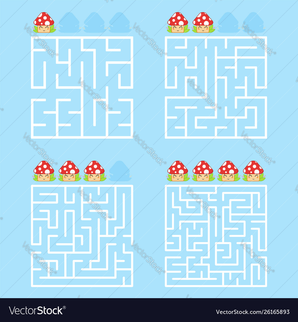 A square labyrinth with an entrance and exit vector image A square labyrinth with an entrance and exit