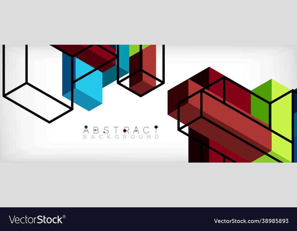 Abstract background 3d cubes cubic elements vector image Abstract background 3d cubes cubic elements