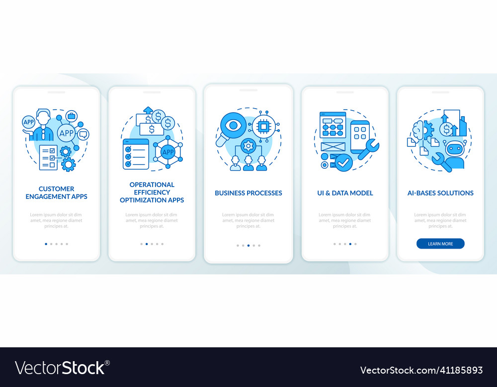 Apps created with low code platform blue vector image Apps created with low code platform blue