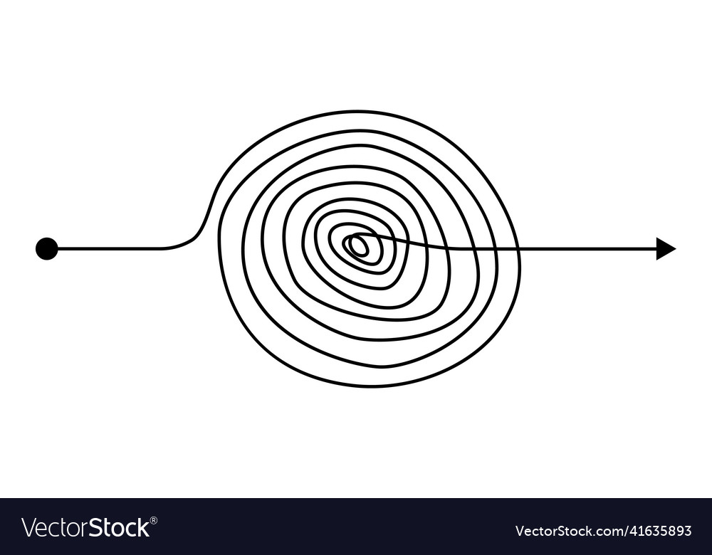 Arrow chaos mindset mess doodle knot line concept Vector Image Arrow chaos mindset mess doodle knot line concept