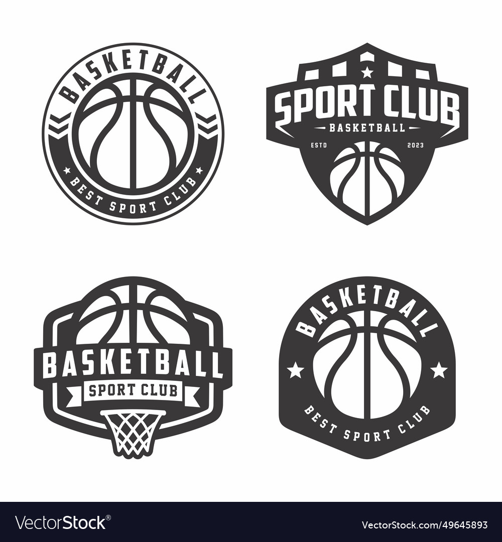 Basketball logo collection emblem set